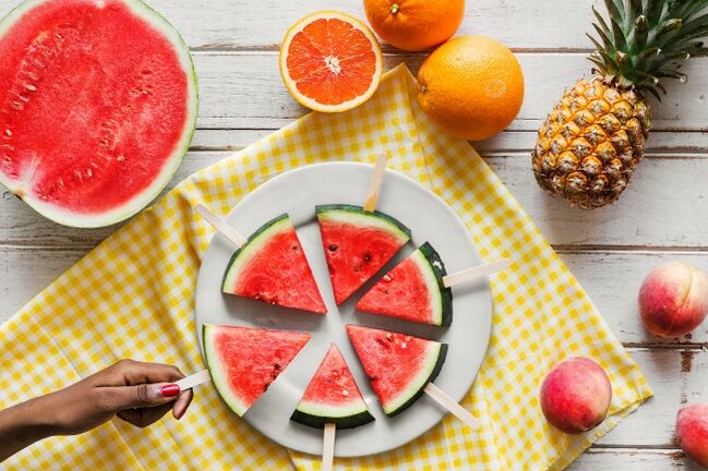 Fette e frutta dell'anguria